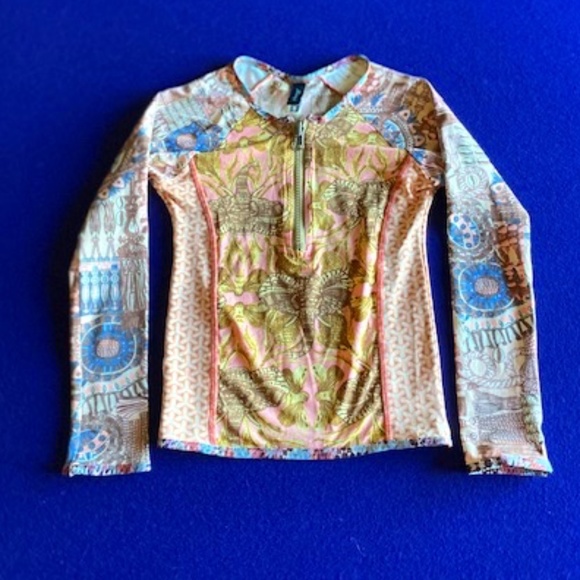Maaji Long Sleeve Half Zip Up Swim Shirt Girls Size 8 - Picture 1 of 5